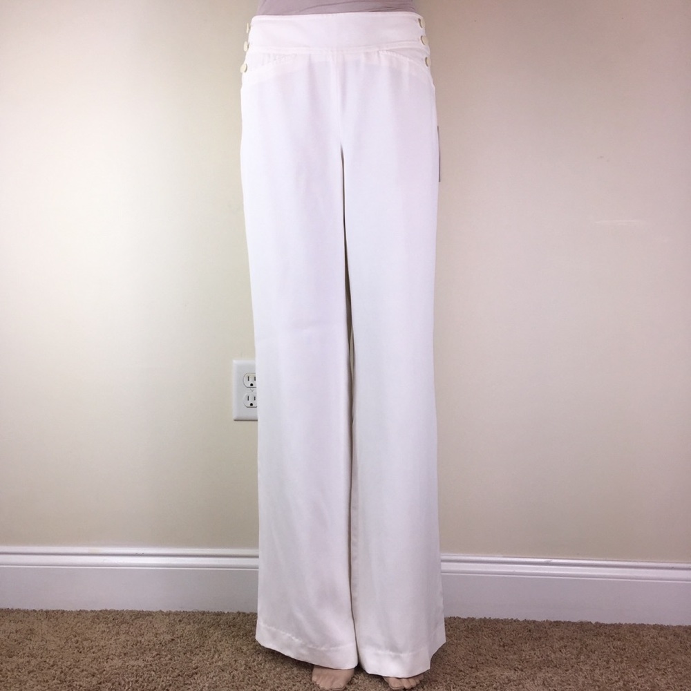 Etcetera White Sailor Style Wide Leg Pants